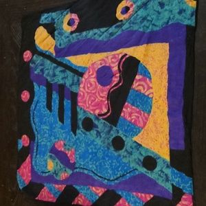 Very 80s geometric print scarf